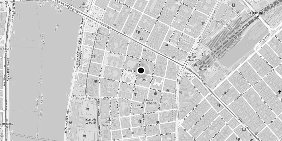 Lage des Studios Five auf der Karte: 1054 Budapest, Szemere utca 17.